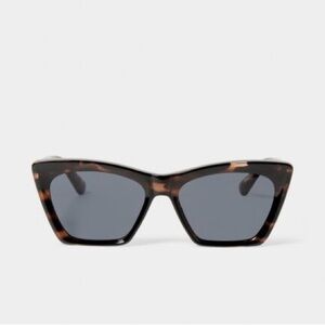 Tortoiseshell Cat-Eye Sunglasses with Dark Lenses